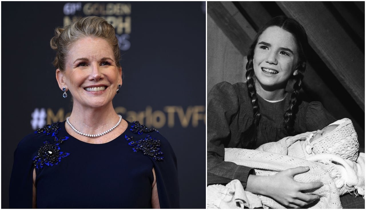 default-8 A composite image shows, at left, a smiling woman in a blue dress and pearls posing for a photo, and at right, a black and white image of a young girl with braided hair holding a baby.
